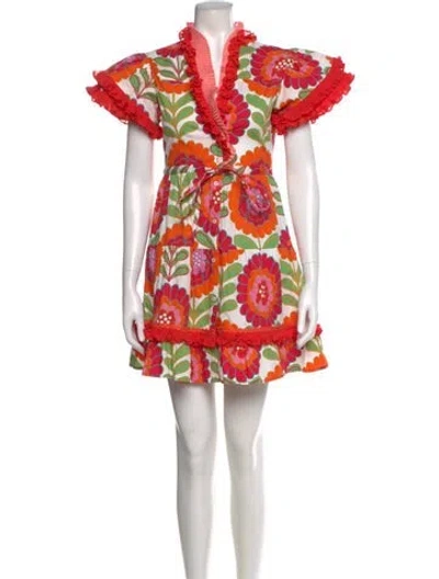 Pre-owned Celia B Floral Print Mini Dress W/ Tags In Multi