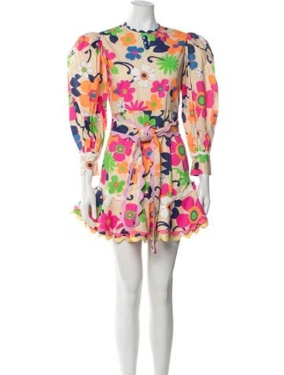 Pre-owned Celia B Floral Print Mini Dress W/ Tags In Multicolor