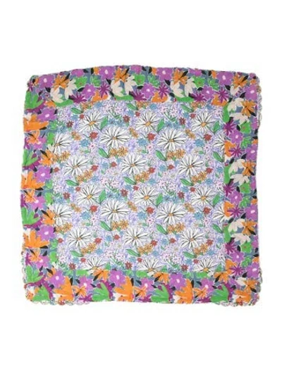 Pre-owned Celia B Floral Print Scarf In Green