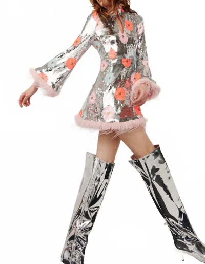 Celia B Geranie Dress In Silver
