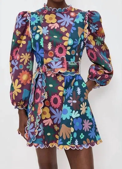 Celia B Gozo Mini Dress In Multicolor