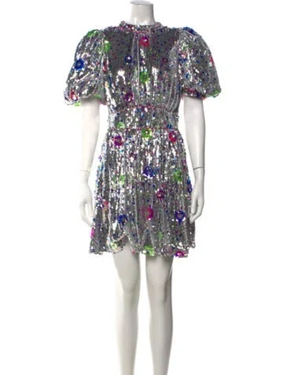 Pre-owned Celia B Graphic Print Mini Dress In Multi