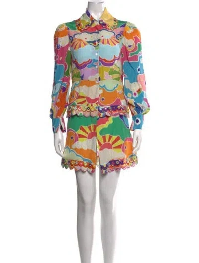 Pre-owned Celia B Graphic Print Mini Dress In Multicolor
