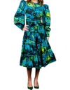 Celia B Hasu Dress In Multi Blue In Blue