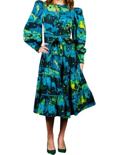 Celia B Hasu Dress In Blue Multi