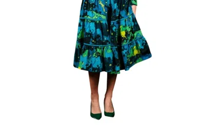 Celia B Hasu Dress In Multi Blue