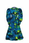 Celia B Hasu Dress In Multi Blue In Multi
