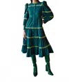 Celia B Hasu Tiered Midi Dress In Green In Green