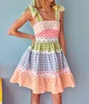 Celia B Jade Short Vichy Dress In Multi In Multi