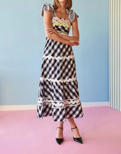 Celia B Jade Vichy Gingham Dress In Black