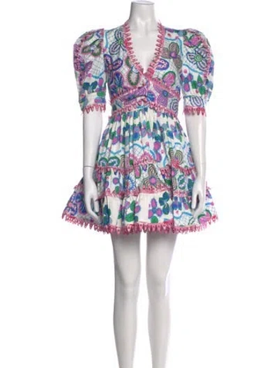 Pre-owned Celia B Lace Pattern Mini Dress In Pink