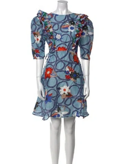 Pre-owned Celia B Linen Mini Dress W/ Tags In Blue