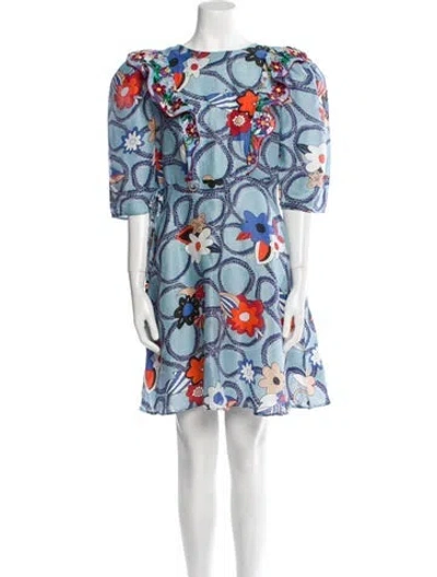 Pre-owned Celia B Linen Mini Dress W/ Tags In Blue