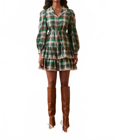 Celia B Luar Mini Dress In Green Multi