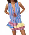 Celia B Maite Striped Ruffled Skirt In Multi