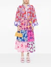 Celia B Maryann V-neck Mixed Print Midi Dress In Multi