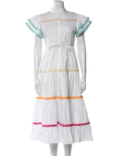 Pre-owned Celia B Midi Length Dress In Orange/white