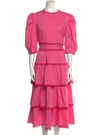 Pre-owned Celia B Mock Neck Long Dress In Pink