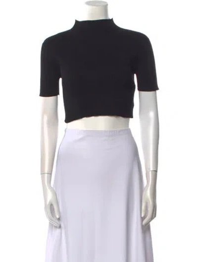 Pre-owned Celia B Mock Neck Sweater In Black