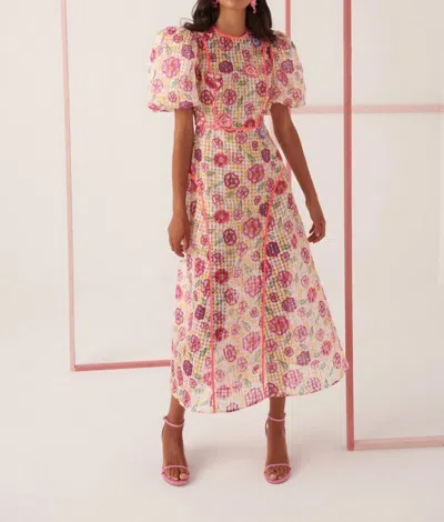 Celia B Nammu Peninsula Flower Maxi Dress In Pink