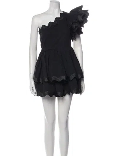 Pre-owned Celia B One-shoulder Mini Dress In Black