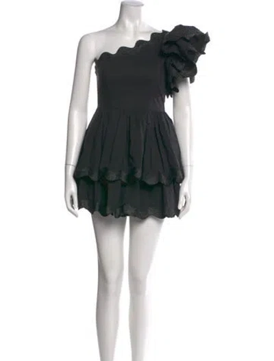 Pre-owned Celia B One-shoulder Mini Dress In Black