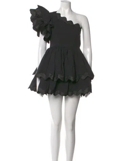 Pre-owned Celia B One-shoulder Mini Dress In Black