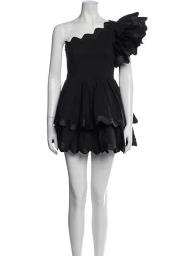 Pre-owned Celia B One-shoulder Mini Dress In Black