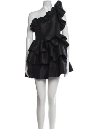 Pre-owned Celia B One-shoulder Mini Dress In Black