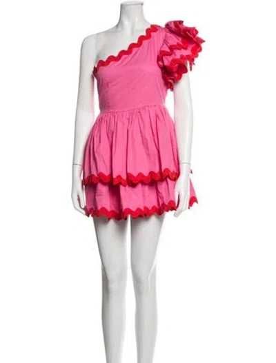 Pre-owned Celia B One-shoulder Mini Dress In Pink