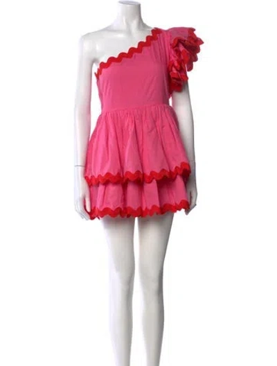 Pre-owned Celia B One-shoulder Mini Dress In Pink