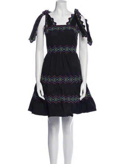Pre-owned Celia B Patterned Mini Dress In Black