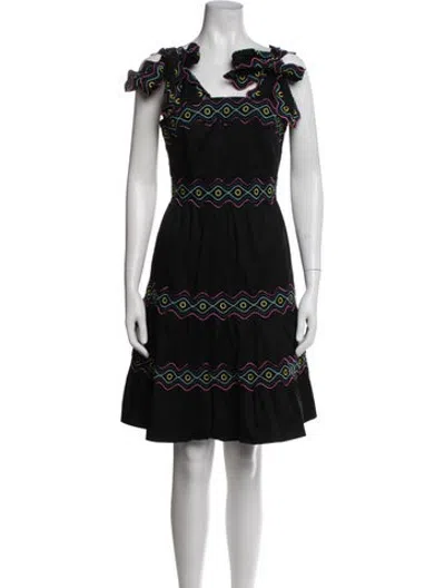Pre-owned Celia B Patterned Mini Dress In Black