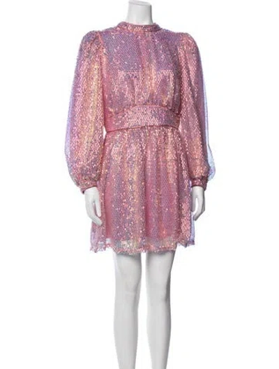 Pre-owned Celia B Patterned Mini Dress In Pink