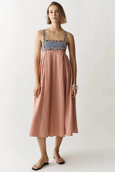 Celia B Petite Lola Midi Dress In Brown