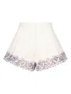 Celia B Pleated-front Embroidered Shorts
