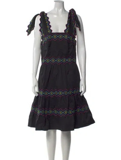 Pre-owned Celia B Printed Knee-length Dress In Black
