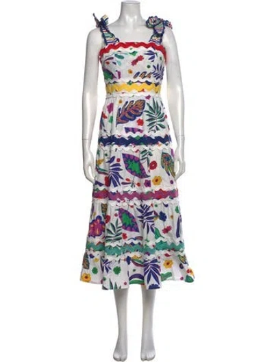 Pre-owned Celia B Printed Long Dress In Multi