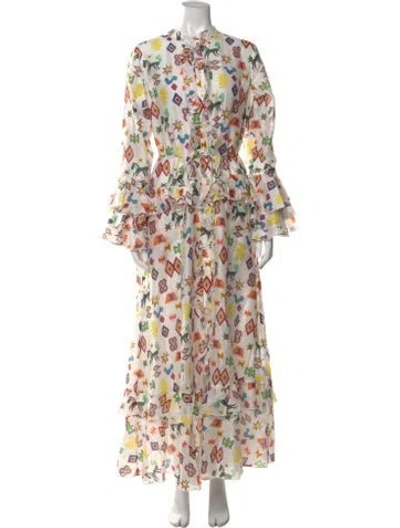 Pre-owned Celia B Printed Long Dress In Multi
