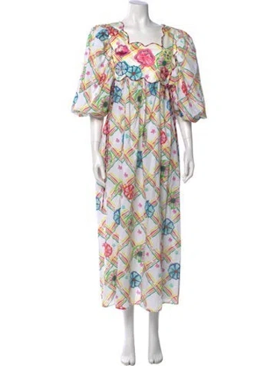 Pre-owned Celia B Printed Long Dress W/ Tags In Multi