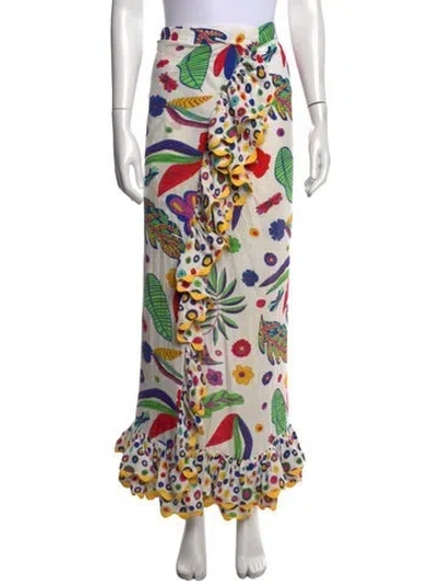 Pre-owned Celia B Printed Long Skirt In Multicolor