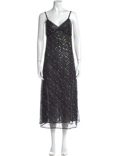 Pre-owned Celia B Printed Midi Length Dress In Multi
