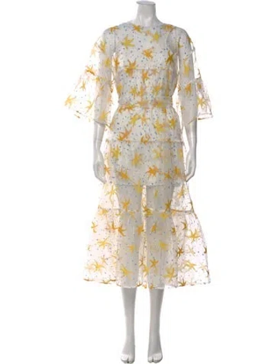 Pre-owned Celia B Printed Midi Length Dress In Multi
