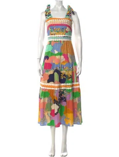 Pre-owned Celia B Printed Midi Length Dress In Pink