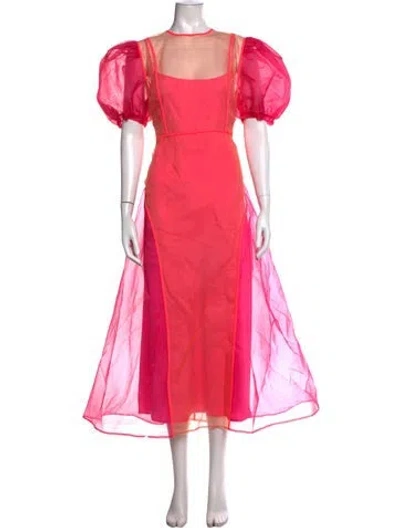 Pre-owned Celia B Printed Midi Length Dress W/ Tags In Pink