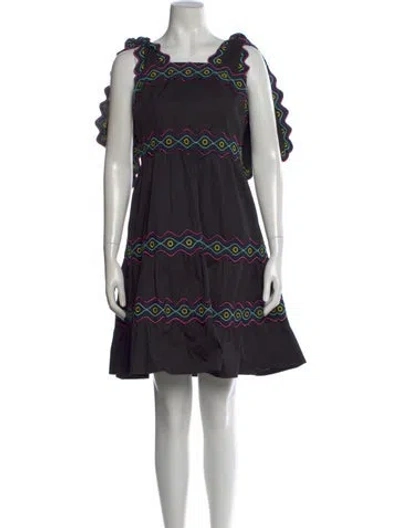 Pre-owned Celia B Printed Mini Dress In Black
