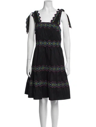 Pre-owned Celia B Printed Mini Dress In Black
