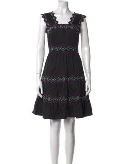 Pre-owned Celia B Printed Mini Dress In Black