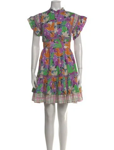 Pre-owned Celia B Printed Mini Dress In Multi