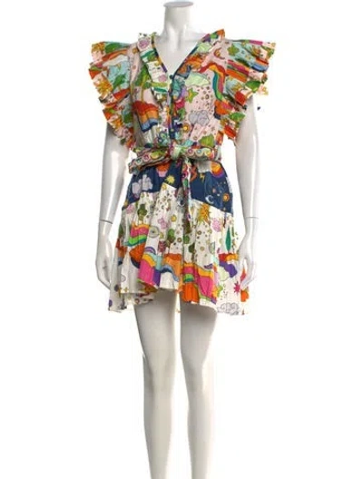 Pre-owned Celia B Printed Mini Dress In Multi